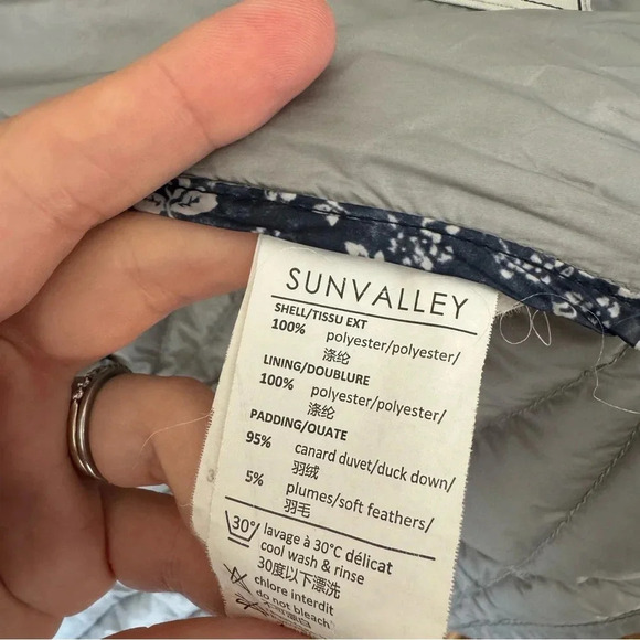 Sun Valley Silver Norman Duck Down Jacket Sz Medium - Picture 7 of 7